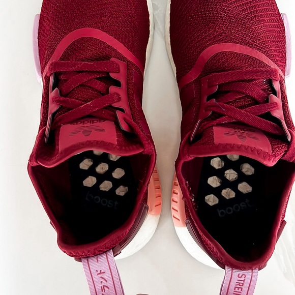 Adidas NMD R1 Sneaker Collegiate Burgundy White B37646 Womens Sz 7.5 - Picture 13 of 16